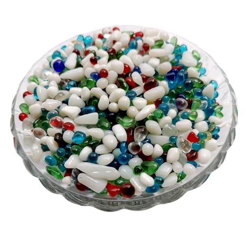 GMGQJST Aquarium Steine 500 g Kristallsand for Aquarien, Bodensand, Landschaftsbau, dekorativer Stein, for Aquarien, Wassersand, Schildkrötensand, Dekorationen(3-4mm Mix) von GMGQJST