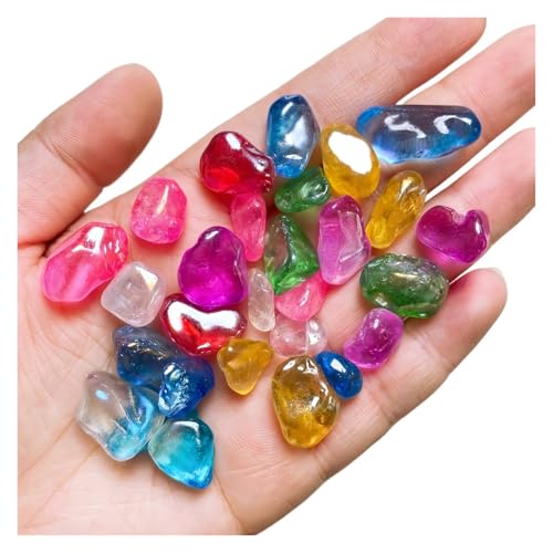 GMGQJST Aquarium Steine 50G/100G kristallklarer Quarz, galvanisiert, glitzernder Kiesstein, Edelstein, Mineralprobe, Heimdekoration(1bag(100g)) von GMGQJST