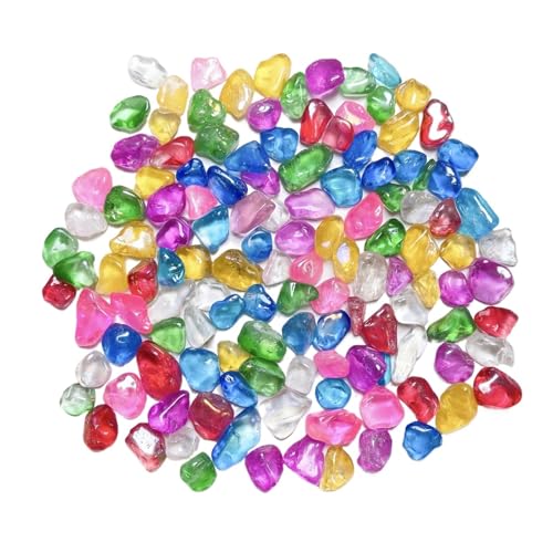 GMGQJST Aquarium Steine Klarer Quarz, galvanisiert, bunter klarer Quarz, glitzernder Stein, Edelstein, Mineralprobe, Aquarium-Dekoration, Heimdekoration(1Bag(100g)) von GMGQJST