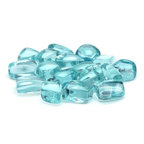 GMGQJST Aquarium Steine Polnische Trommelsteine, ozeanblaue Obsidian-Kristalle, Reiki-Heilquarz, Mineralien, große Edelsteine, Heimdekoration, Aquarium-Aquarium-Exemplar(1000g) von GMGQJST