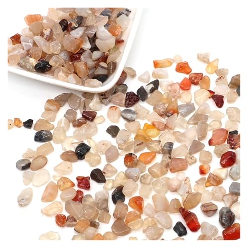 GMGQJST Aquarium Steine Steine, Kies, Kristalle, Splitter, Quarz, Mineralien, Reiki, Heilung, Trommelachat, Probe, Edelsteine, Heimdekoration, Aquarium, DIY-Handwerk(Color4,50g) von GMGQJST