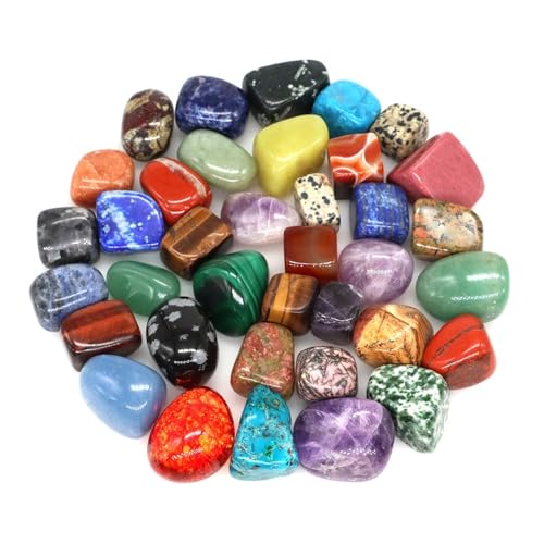 GMGQJST Aquarium Steine Trommelsteine, Massenerz, Kies, Probe, Heilkristalle, Quarz, Energieedelsteine, Mineralien, Aquarium, Garten, Heimdekoration(Color1,200g) von GMGQJST