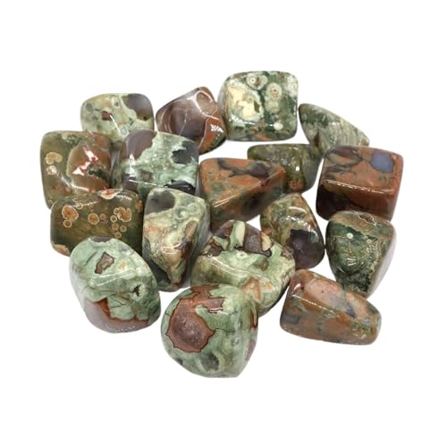 GMGQJST Aquarium Steine Unregelmäßige Trommelsteinlandschaft Jaspis Reiki Heilkristall Energie Quarz Mineralprobe Aquarium Hausgarten Dekor(Color19,500g) von GMGQJST