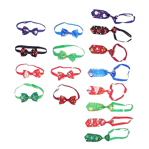 16pcs Weihnachten Haustierbindungen Bequeme Gurtverkleidung für Hunde Leichte Partybevorzugungen mit einfachen Schnallen gemischte Stile für Haustierhals geeignet von GMJGCIRVC