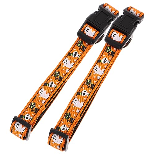 2pcs Verstellbare Halloween -Haustierkragen Leine Nylon Welpen Halskette mit einzigartigen Mustern für Hunde, die bequem für Festliche Spaziergänge geeignet sind 2pcs Verstellbare Halloween -Haustierkragen Leine Nylon Welpen Halskette mit einzigartigen Mustern für Hunde, die bequem für Festliche Spaziergänge geeignet sind von GMJGCIRVC