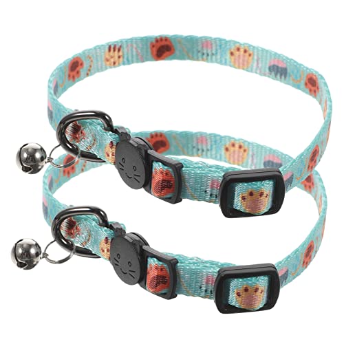 2pcs niedliche Katzenkragen mit abtrennender Sicherheitsschnalle Verstellbares Nackendekoration für Innenkatzen für Partys täglicher Verschleiß und besondere Anlässe enthalten Glocken zum Spaß von GMJGCIRVC