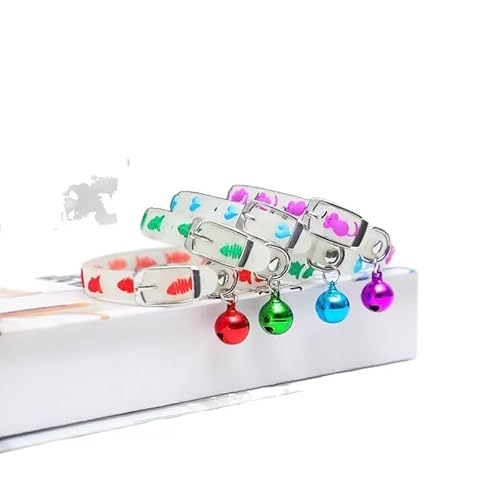 3pcs Glow In The Dark Cat Collar with Bell: Adjustable Pet Safety Collar for Puppies & Cats Night Walking Accessories von GMJGCIRVC
