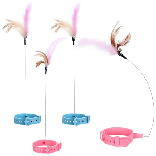 GMJGCIRVC 4PCS -Katzenkragen Teaser Toys Bell Tragbares interaktives Spielzeug für Kätzchen und Katzen sicheres Material für Innen- und Außenspaß GMJGCIRVC 4PCS -Katzenkragen Teaser Toys Bell Tragbares interaktives Spielzeug für Kätzchen und Katzen sicheres Material für Innen- und Außenspaß von GMJGCIRVC
