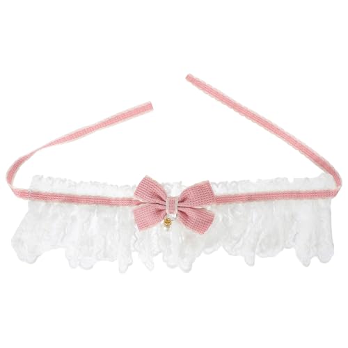 Verstellbarer Kätzchenkragen niedliche Spitzenspitzen -Bowknot -Haustierkragen Ornament für Welpen und Katzen weich rosa Elegantes Hals -Accessoire für stilvolle Haustiere von GMJGCIRVC