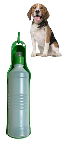 500ml Hundetrinkflasche für Hunde, tragbar, aus lebensmittelechtem Kunststoff, Wasserspender für Hunde, zum Spazierengehen, für Reisen, Outdoor, Haustierprodukte, (V Grün) von GMM