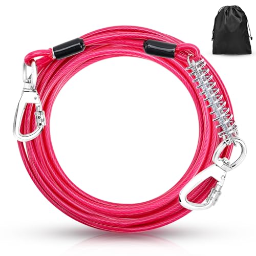 Hundeleine 3m Hofleine Hund Tie-Out Leinen für Hunde mit Stoßdämpfender Feder & 360° Drehhaken Haustier-Leine für Hof/Camping Hundeleine 3m Hofleine Hund Tie-Out Leinen für Hunde mit Stoßdämpfender Feder & 360° Drehhaken Haustier-Leine für Hof/Camping von GMMG