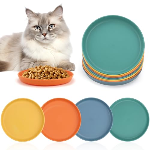 Katzennapf Flach Futternapf Katzenfutter Napf Fressnapf Katze Katzenteller Katzenschüssel Katzen Futternapf Katzenfressnapf Cat Bowl für Kätzchen und kurzbeinige Katzen(8 Stück) von GMMG