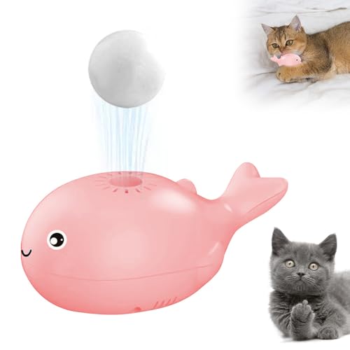 GMTEO Floating Ball Cat Toy, 2025 Neuestes Katzenspielzeug Elektrisch Katzenball, Interaktives Katzenspielzeug Ball Wal schwimmendes Spielzeug mit USB Wiederaufladbarer für Katzen (pink) von GMTEO