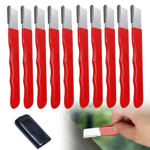GMTEO Messerschärfer, Schärfer für Gartengeräteklingen, Abziehsteine für Rasenmäher, Gartengeräte, Rasenmäher, Knife Sharpener für Axt Machete Heckenschere Schere Beil (Rot - 10 Stück) von GMTEO
