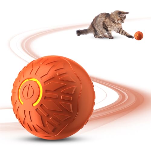 GMTEO Shaky Ball Toy, 2025 Neu Katzenspielzeug Elektrisch Selbstbeschäftigung, Hundespielzeug Ball Katzenspielzeug Interaktives, Intelligenter Automatischer Rollball für Katzen Hunde (Orange) von GMTEO