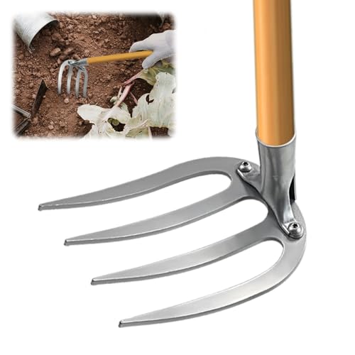 Gartengeräte Unkraut Entferner Gerät, Gartenarbeit Hand Unkrautstecher, Gartenwerkzeug Unkrautjäten Gartengeräte Entwurzelung Jäten Werkzeug, Garden Tools (Silbrig, Trompete) von GMTEO
