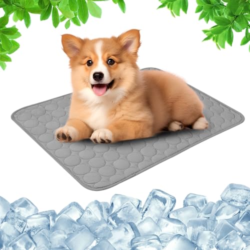 Kühlmatte Hund, 2025 Neu Kühldecke Hund Kühlmatte für Hunde Langlebige Kratzfeste Oberfläche, Sofortige Selbstkühlende Matte Haustier Kühlpad für Kisten und Betten (Dunkelgrau, XXL / 150x100 cm) von GMTEO