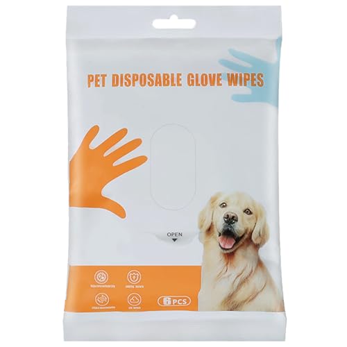 Einweg-Reinigungshandschuhe für Haustiere,Einweg Fellpflege Handschuhe für Haustiere,Einweghandschuhe für Haustier-Feuchttücher,Reinigungstücher Handschuhe für Katzen,Reinigungshandschuhe Hunde von GNAUMORE