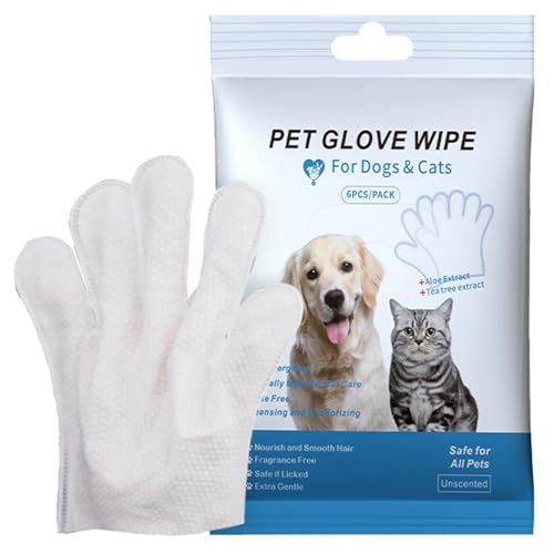 Haustier-Fingerhandschuhe, keine Waschhandschuhe, Massagehandschuhe für Katzen, Hunde, sanfte desodorierende Haustier-Fingertücher, Haustierpflegetücher für Hunde und Katzen, Reinigungstücher für von GNAUMORE