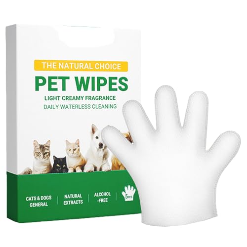 Reinigungstücher für Tierpflege, Handschuhe für Hunde und Katzen, Reinigungstücher für den Körper von Haustieren, Handtücher für Handschuhe zur Reinigung von Hunden, 5 Stück Reinigungstücher für Tierpflege, Handschuhe für Hunde und Katzen, Reinigungstücher für den Körper von Haustieren, Handtücher für Handschuhe zur Reinigung von Hunden, 5 Stück von GNAUMORE