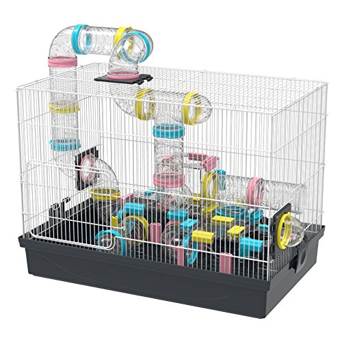 GNB PET Super großer Hamster-Käfig, 50,8 x 30,5 x 38,1 cm, mit komplettem Tunnelmodul, Schwarz von GNB PET