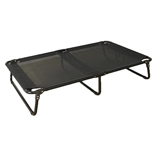 GNBOW Erhöhtes Hundebett, tragbares erhöhtes Haustierbett, atmungsaktives Netz, faltbares Hundebett for drinnen und draußen (Color : Schwarz, S : 120 * 80 * 22cm) von GNBOW