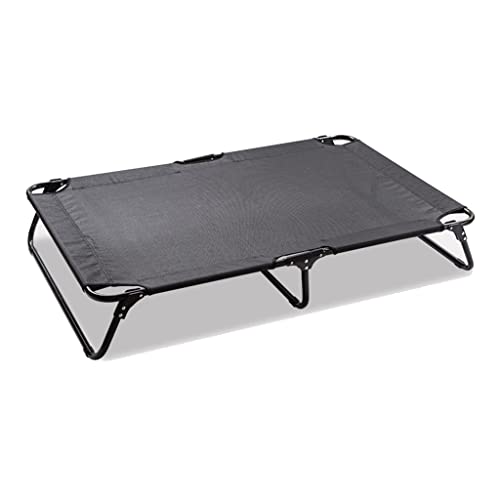 GNBOW Erhöhtes Hundebett, tragbares erhöhtes Haustierbett mit atmungsaktivem Netz, langlebiges Hundebettbett for den Innen- und Außenbereich (Color : Schwarz, S : 107 * 61 * 20cm) von GNBOW