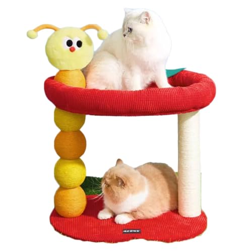 Kratzbaum, Kompaktes Katzenklettergerüst Mit Integriertem Katzenhaus, Kratzbaum Und Interaktivem Kratzbrettspielzeug von GNBOW