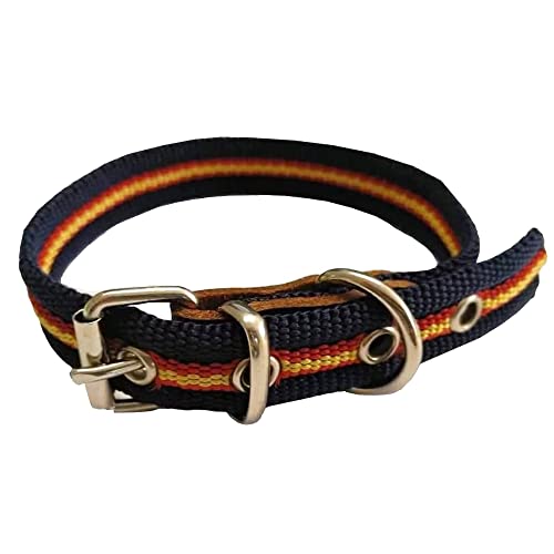 Hundehalsband, spanische Flagge, Baumwolle, 30 cm, einfarbig, Halsband aus Baumwolle, reißfest, wetterfest, blau, rot und gelb. Hundehalsband, spanische Flagge, Baumwolle, 30 cm, einfarbig, Halsband aus Baumwolle, reißfest, wetterfest, blau, rot und gelb. von GNCGarden