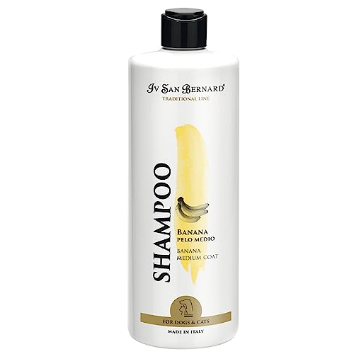 Bananen-Shampoo, Shampoo für Katzen und Hunde, 500 ml, hilft, die Elastizität des Haares zu normalisieren, mehr Weichheit und Glanz, ideal für mittlere Haare - IV San Bernard von GNCPets