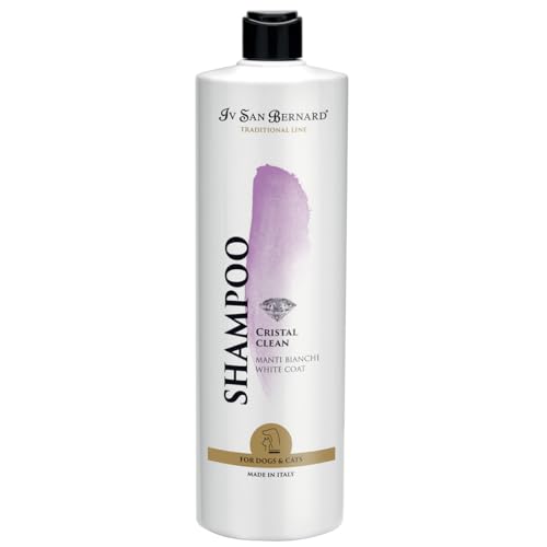 Cristal Clean Shampoo für Haustiere mit weißem Haar, 500 ml, hilft Gelbfärbung zu entfernen, Shampoo zur Stärkung und Glanz - Einfach aufzutragen - IV San Bernard von GNCPets