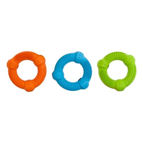 Flamingo Zahnspielzeug für Hunde – Ring Texturen für die Mundreinigung – 12 cm – Farben Überraschung – Gesundes Set für Haustiere von GNCPets