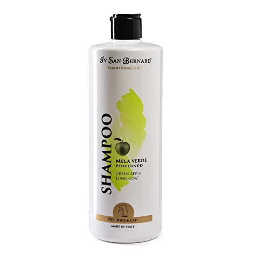 Grüner Apfel Shampoo – Shampoo für Katzen und Hunde, 1 l, hilft bei der tiefen Umstrukturierung des Haares, ideal für lange Haare – IV San Bernard von GNCPets