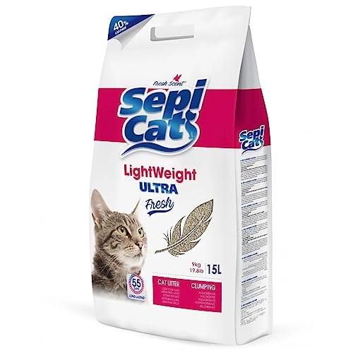 Lightweight Ultra Fresh Bindestreu – leichter Sand und extrem klumpig mit feinem Parfüm, Katzenstreu, 15 l, extrem leicht bindender Katzenstreu von GNCPets