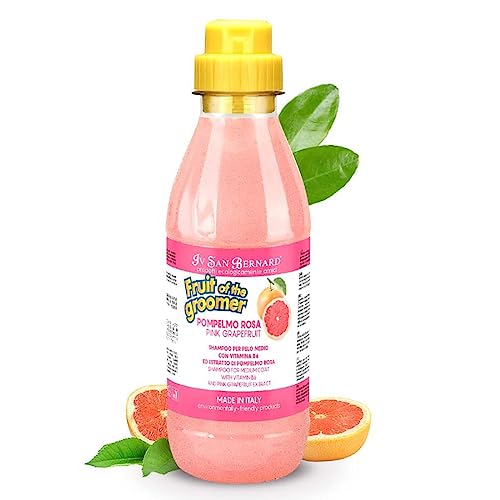 Rosa Grapefruit-Shampoo für Hunde und Katzen, speziell für mittleres Fell, Linie Fruits – 1 l, strafft und regeneriert den Haarmantel – hergestellt mit natürlichem Duft – IV San Bernard von GNCPets