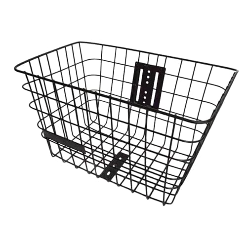 Fahrradkorb vorne/hinten, Universal Fahrradkorb Träger Aufbewahrung Metall 40x28,5x22,5cm Silber und Schwarz(Black) von GNYVZXPLQ