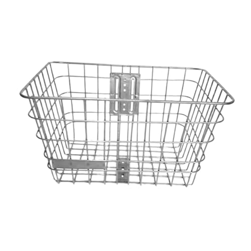 Fahrradkorb vorne/hinten, Universal Fahrradkorb Träger Aufbewahrung Metall 40x28,5x22,5cm Silber und Schwarz(Silver) von GNYVZXPLQ