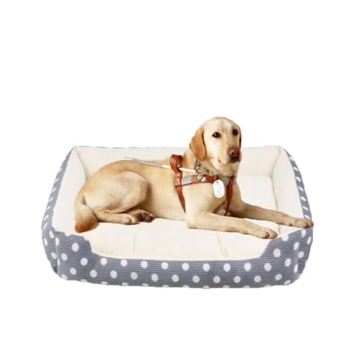 GOBIWM Haustierbett für Hunde und Katzen, verdickte PP-Baumwolle, weicher Plüsch, rechteckig, geeignet für Welpen, Kätzchen (Beige, 4XL (110 x 83 x 16 cm) von GOBIWM