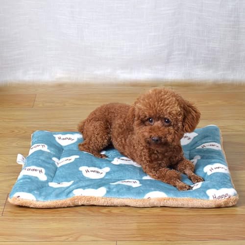 GOBIWM Hundebett-Matratze, Mehrzweck-Katzenbett, Decke, Welpenmatte, Kissen für kleine, mittelgroße und große Hunde und Katzenkäfige (Blau, Größe M (42 x 54 cm) von GOBIWM