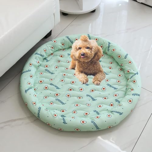 GOBIWM Rutschfeste Kühlmatte für Katzen, Hunde, Welpen, Donut-Kiste, Kühlmatte, rundes Nest, Eisseidenmatte, Schlafdecke, Schlafkissen, Matratze für Zuhause, Reisen (1, M: 60 cm) von GOBIWM