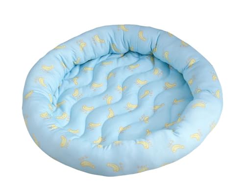 GOBIWM Rutschfeste Kühlmatte für Katzen, Hunde, Welpen, Donut-Kiste, Kühlmatte, rundes Nest, Eisseidenmatte, Schlafdecke, Schlafkissen, Matratze für Zuhause, Reisen (Blau, M: 60 cm) von GOBIWM