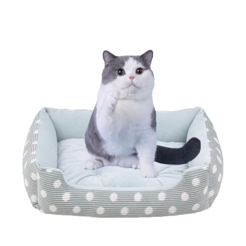 Haustierbett für Hunde und Katzen, verdickte PP-Baumwolle, weicher Plüsch, rechteckig, geeignet für Welpen, Kätzchen, Grün, Größe 4XL (110 x 83 x 16 cm) von GOBIWM
