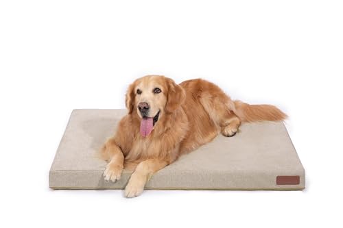 GOBOBE Orthopädisches Hundebett mit abnehmbarem, wasserdichtem Bezug, Schaumstoff-Unterstützung, rutschfeste Unterseite, langlebig und waschbar, für alle Hundegrößen, Khaki, 111,8 cm GOBOBE Orthopädisches Hundebett mit abnehmbarem, wasserdichtem Bezug, Schaumstoff-Unterstützung, rutschfeste Unterseite, langlebig und waschbar, für alle Hundegrößen, Khaki, 111,8 cm von GOBOBE