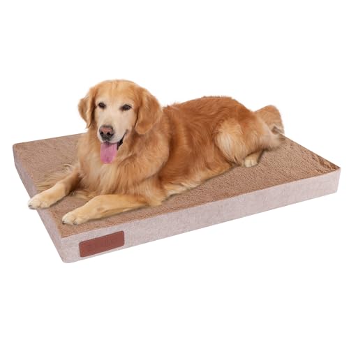 GOBOBE Wasserdichtes Hundebett, orthopädische Hundebetten für Hundekäfig, mit abnehmbarem, waschbarem Bezug, Eierkisten-Schaumstoff für zusätzliche Unterstützung, ultimativer Komfort, Beige / Braun, GOBOBE Wasserdichtes Hundebett, orthopädische Hundebetten für Hundekäfig, mit abnehmbarem, waschbarem Bezug, Eierkisten-Schaumstoff für zusätzliche Unterstützung, ultimativer Komfort, Beige / Braun, von GOBOBE