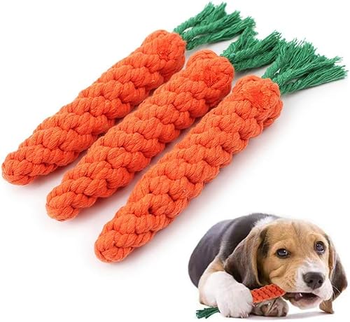 GODARM Interaktives Kauspielzeug für Hunde, Baumwollseil, geeignet für kleine und mittelgroße Hunde, um zu lernen, ihre Zähne zu reinigen, ein Set mit 3 Stück (A) von GODARM
