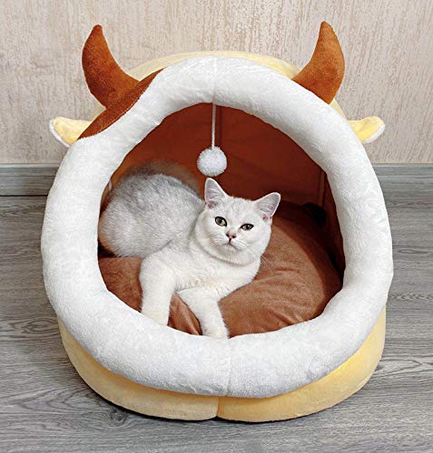 GODARM Weiches Bett mit Cartoon-Motiv, universell für Katzen und Hunde, geben Sie Ihrem Haustier ein gemütliches Nest. (35 x 35 x 32 cm) von GODARM