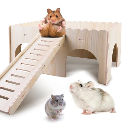 GOEDCH Groß Meerschweinchen Haus mit Rampe 4 Eingänge: Hamster Haus Holz, Meerschweinchen Zubehoer für Chinchilla, Hamster, Hase, Frettchen, Kaninchen, Abnehmbare 34 x 24 x 18 cm GOEDCH Groß Meerschweinchen Haus mit Rampe 4 Eingänge: Hamster Haus Holz, Meerschweinchen Zubehoer für Chinchilla, Hamster, Hase, Frettchen, Kaninchen, Abnehmbare 34 x 24 x 18 cm von GOEDCH