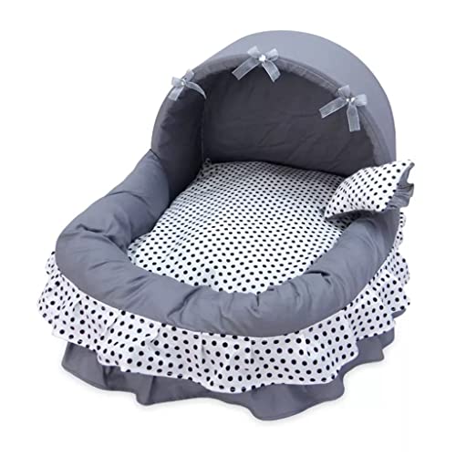 GOENN Hundebett Bequemes Tupfen-Haustier-Schlafhöhlenbett Winter Warmes Katzenzwinger-Schlafsofa (Color : A, Size : L Code) von GOENN