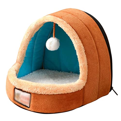 GOENN Hundehütte for kleine Hunde und Katzen, weiches, warmes und bequemes Haustierbett for Welpen-Winterbettwäsche (Color : A, Size : 29x26x29CM) von GOENN