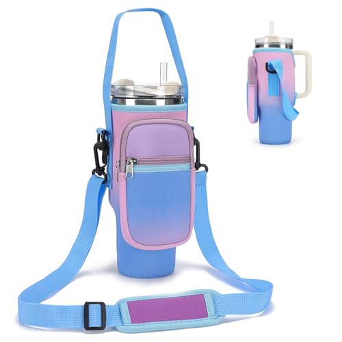GOEWY Wasserflaschen-Tragetasche für Stanley 850 ml Becher mit Handyfach, Wasserflaschenhalter mit Gurt, Neopren-Wasserflaschen-Tasche für Stanley Cup Zubehör von GOEWY